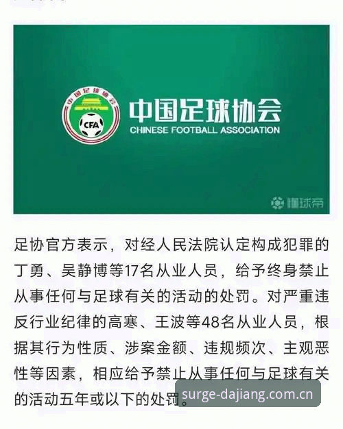中国足协第三批禁足名单公布，大江体育直播平台带你回顾事件始末？